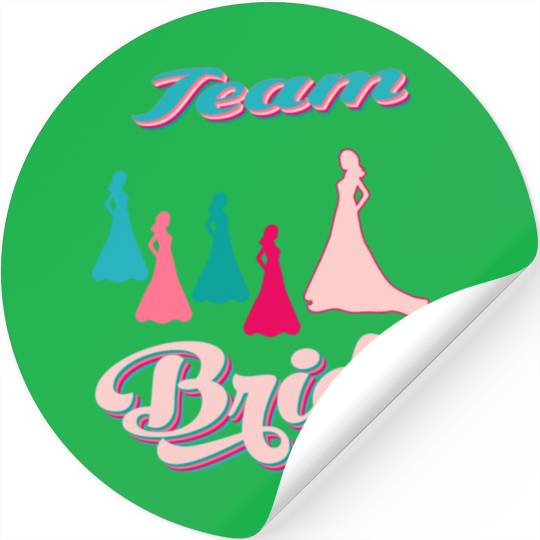 team bride silhouettes bachelorette party Stickers