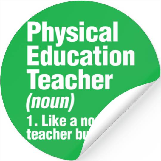 Physical Education Teacher Cooler PE Gym Coach Stickers
