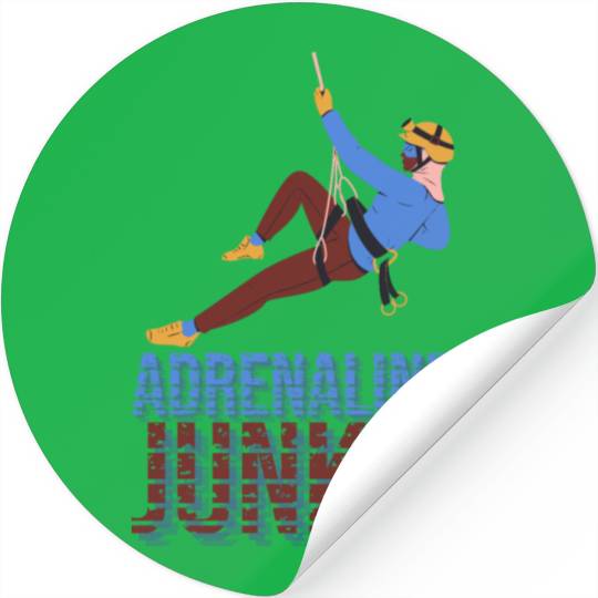 Adrenaline Junkie Rock Climbing Stickers