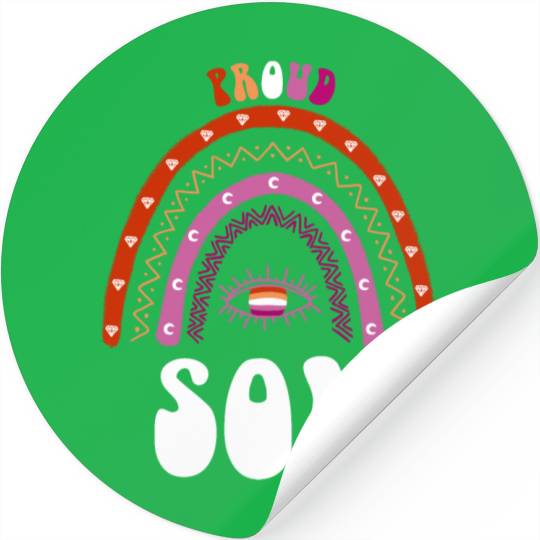 Lesbian Rainbow Proud Son Lesbian Stickers