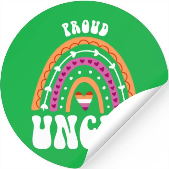 Proud Uncle Lesbian Pride Rainbow Stickers
