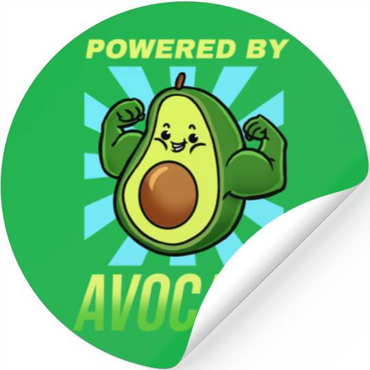 Powered By Avocado For Avocado Lover Stickers
