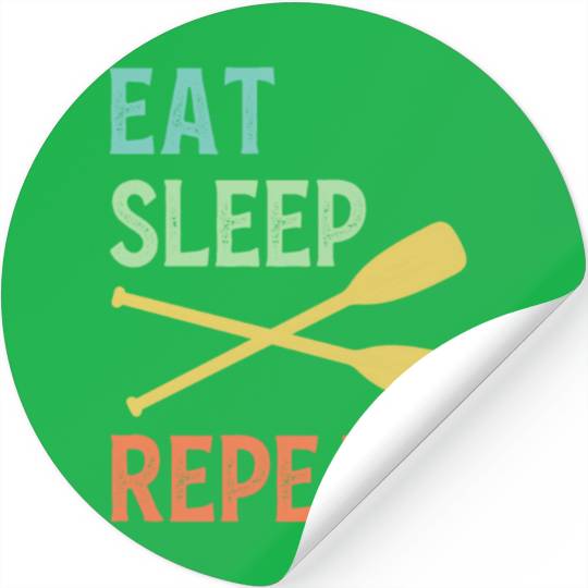 Eat Sleep Paddle Repeat Vintage Canoe Kayak Stickers