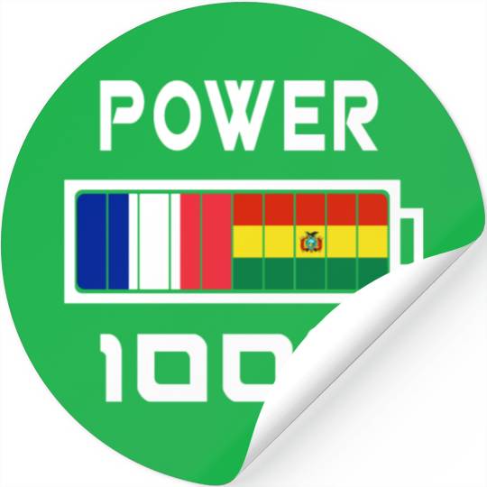 Bolivia and France Power 100% Stickers