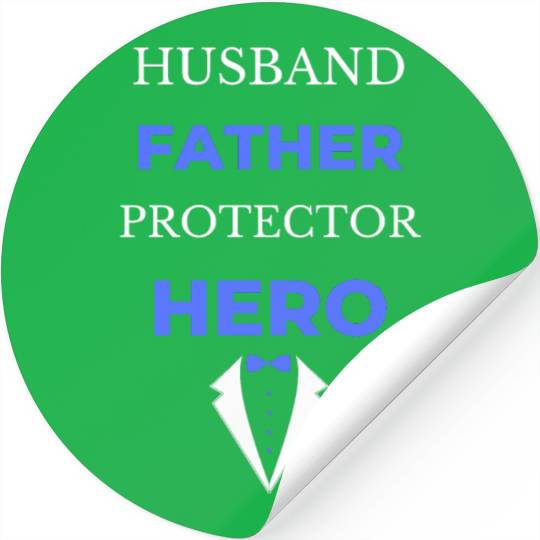 Husband Father Protector Hero Stickers