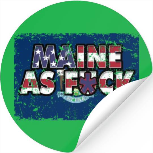 America US Flag State Flag Maine Stickers