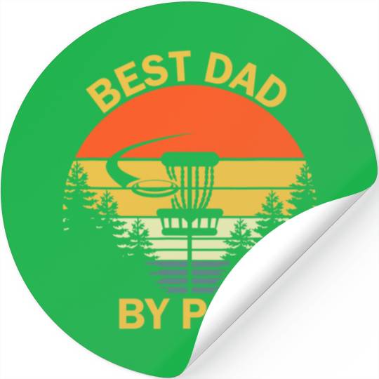 Vintage Best Dad By Par Disc Golf Father's Day Stickers