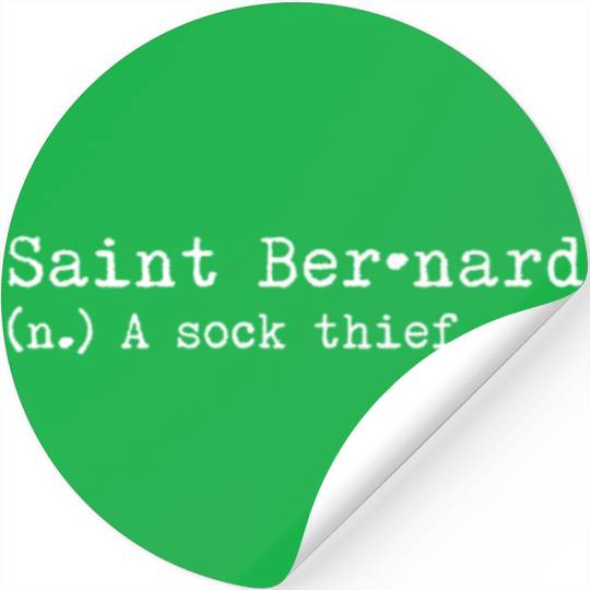 A Sock Thief Saint Bernard Stickers