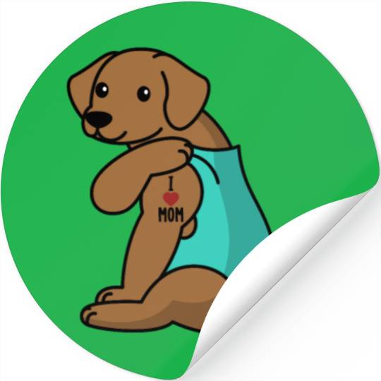 I Love Mom Tattoo Vizsla Stickers