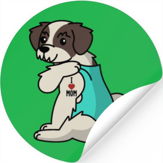 I Love Mom Tattoo Shih Tzu Stickers