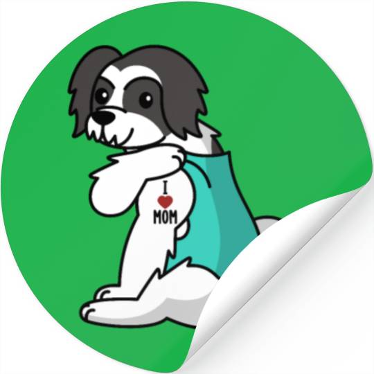 I Love Mom Tattoo Lhasa Apso Stickers