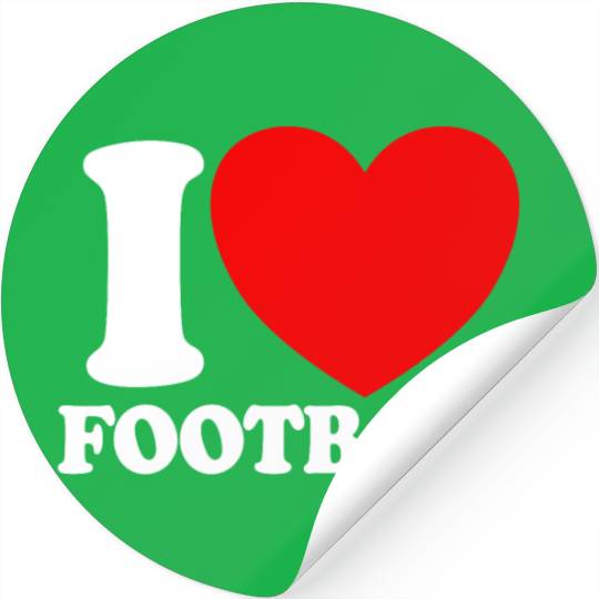 I Love Football Red Heart Football Lover Football Stickers