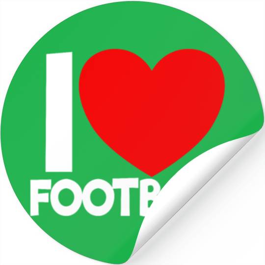 I Love Football Red Heart Football Lover Football Stickers