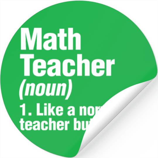 Math Teacher Definition Stickers