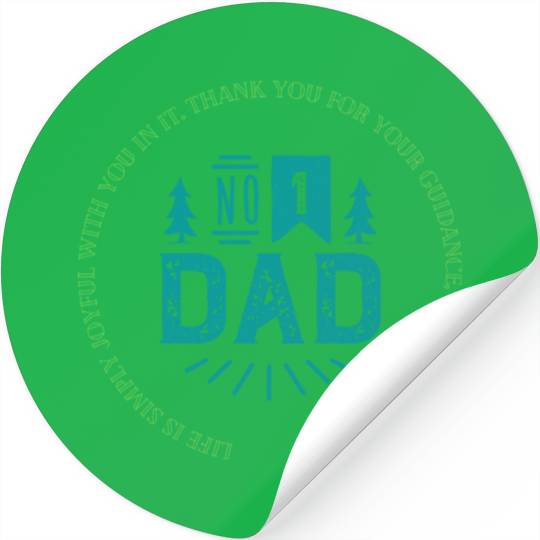 No.1 Dad Vintage Circle Badge Father's Day Stickers