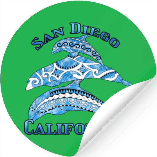 San Diego California Vacation Tribal Dolphins Stickers