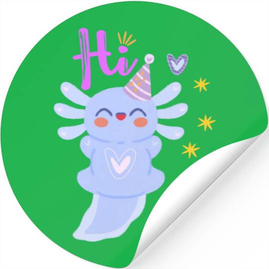 Baby Axolotl Art - 7 Stickers