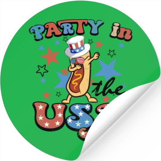 4th Of July Dance Hotdog Lover Party In The USA Stickers