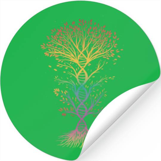DNA Tree of Life Genetics Colorful Science Stickers