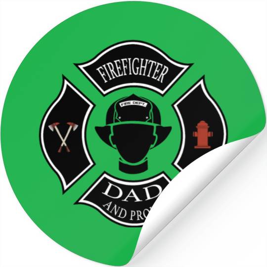 Firefighter dad and proud Stickers