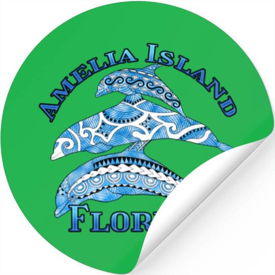 Amelia Island Florida Vacation Tribal Dolphins Stickers