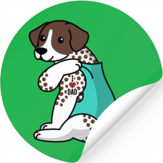 I Love Dad German Shorthaired Pointer Stickers