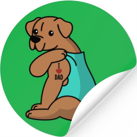 I Love Dad Dogue De Bordeaux Stickers