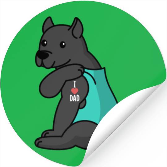 I Love Dad Cane Corso Stickers