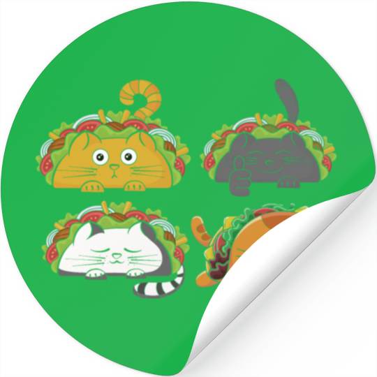 Cute Taco Cats Mexican Taco Lover Stickers