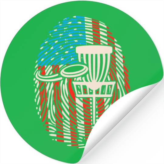 Disc Golf Basket US American Flag DNA Frisbee Golf Stickers