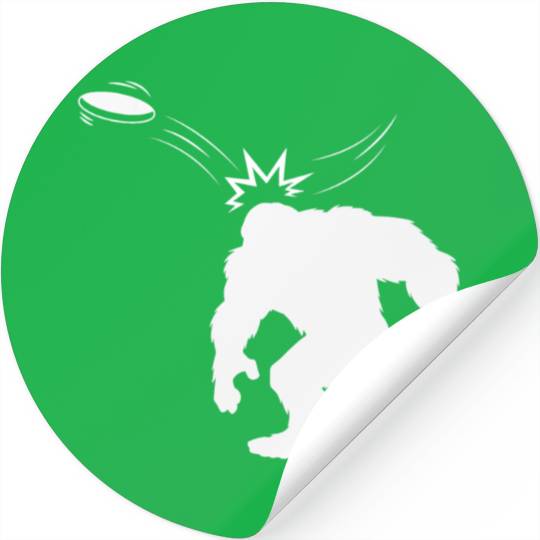 Bigfoot Hit By Disc Golf Frisbee Game Sports Lover Stickers