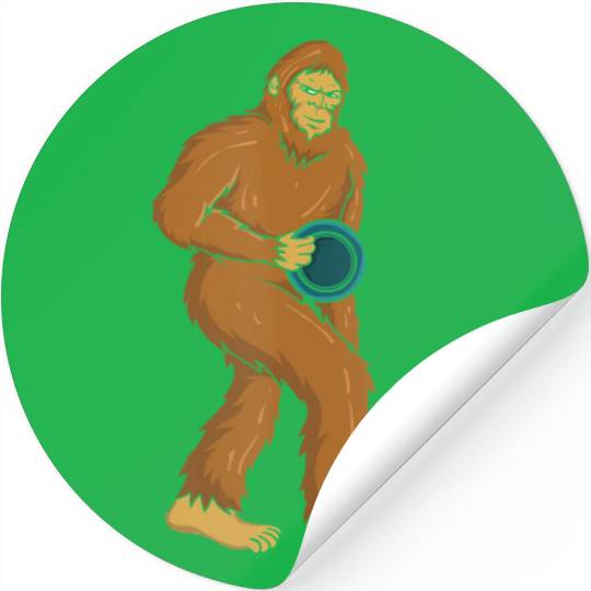 Bigfoot Playing Disc Golf Funny Sasquatch Gift Stickers