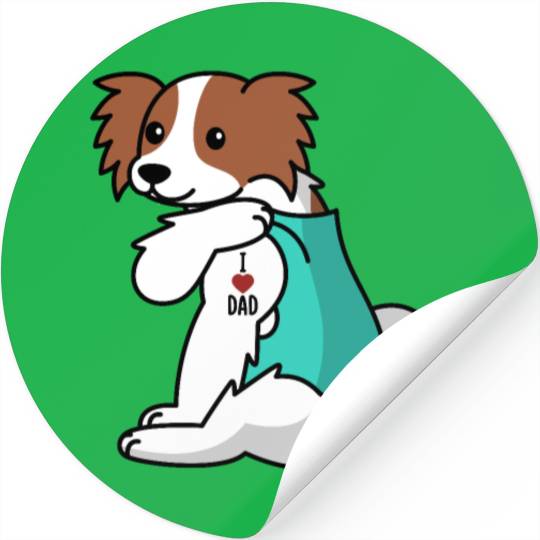 I Love Dad Papillon Stickers