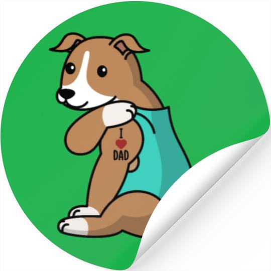 I Love Dad Greyhound Stickers