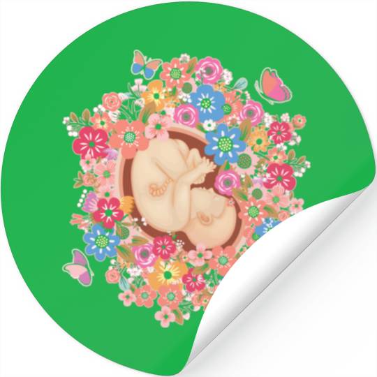Midwife Flowers Butterfly Baby Doula Stickers