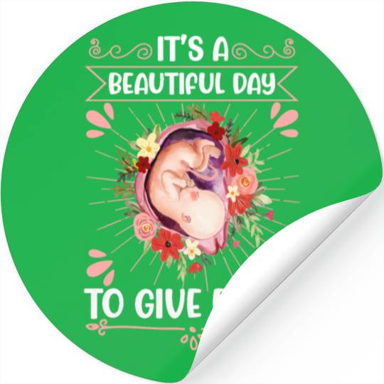 Midwife Flowers Baby Catcher Doula Stickers