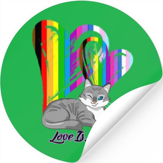 Love Is Love Cat - LGBTQ+ Pet Owner Stickers