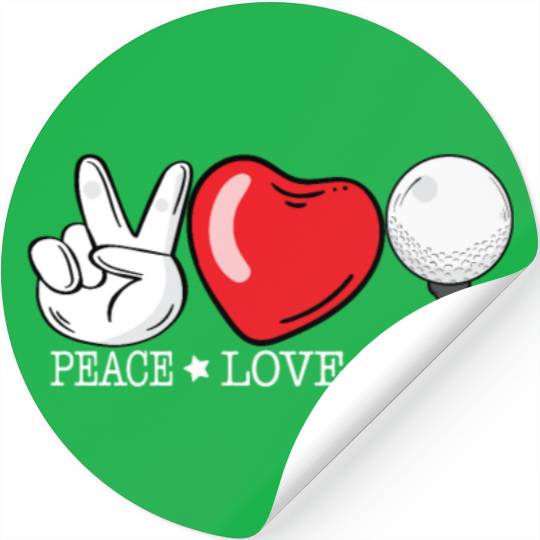 Funny Peace Love Golf - Golfer Golfing Golf Lover Stickers