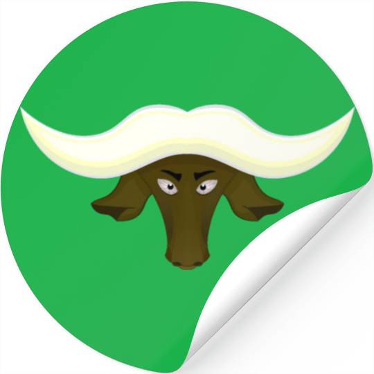 green buffalo head Stickers