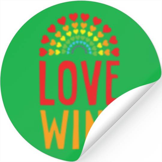 Love wins Rainbow pride LGBTQ pocket size design Stickers