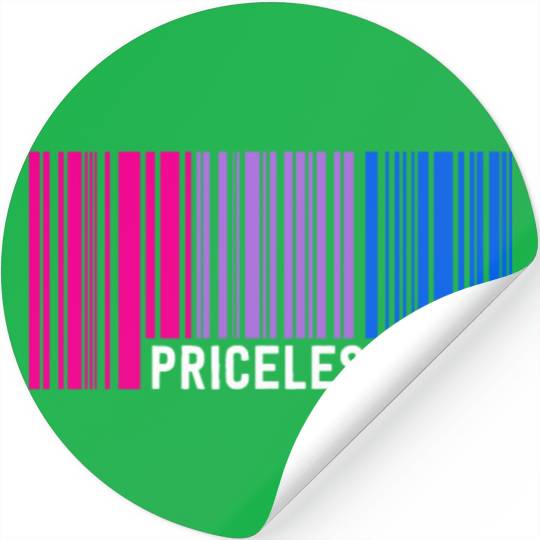 Priceless Bisexual Pride Barcode Subtle Bi Flag Stickers