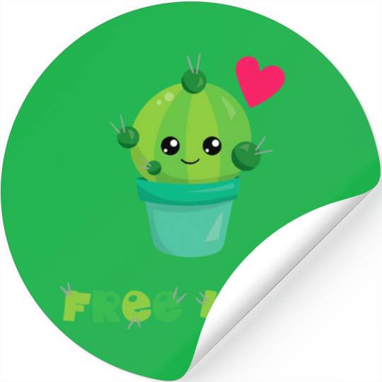 Free Hugs Stickers Succulent Pun Cactus Gardening