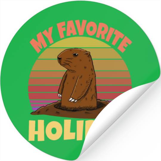 My Favourite Holiday Groundhog Stickers