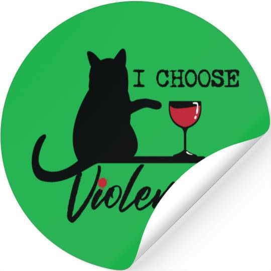 Cats Choose Violence (Black) Stickers