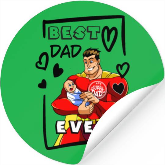 Best Dad Ever SuperDad Stickers