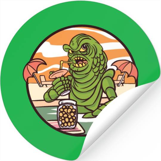 Monster drinking cocktail Monster drinking cocktai Stickers