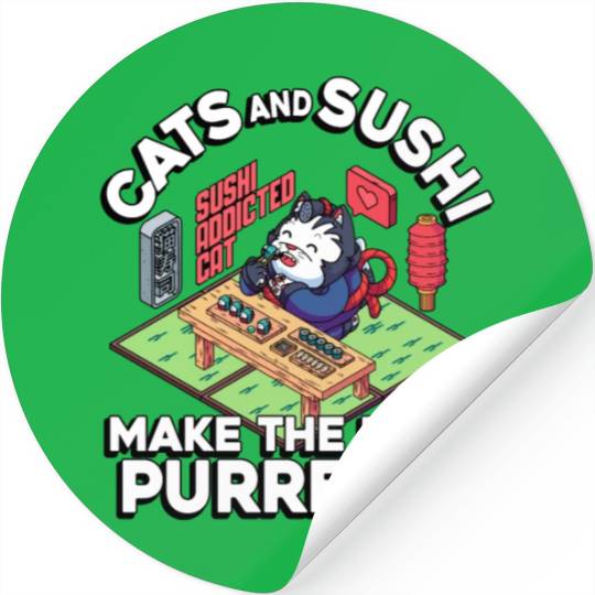 Cats And Sushi Make The Life's Purrfect, Sushi Stickers