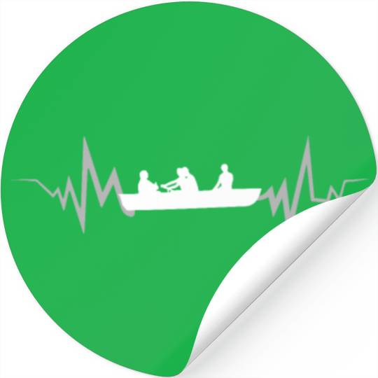 Surfboat Heartbeat EKG heart beat Stickers