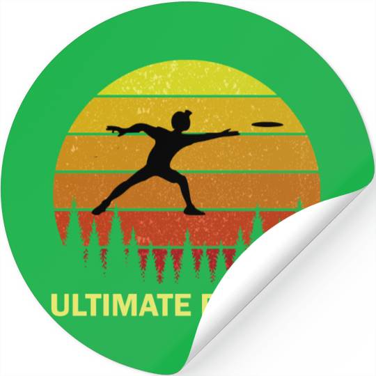 Ultimate Frisbee Disc Golf Flying Players Stickers
