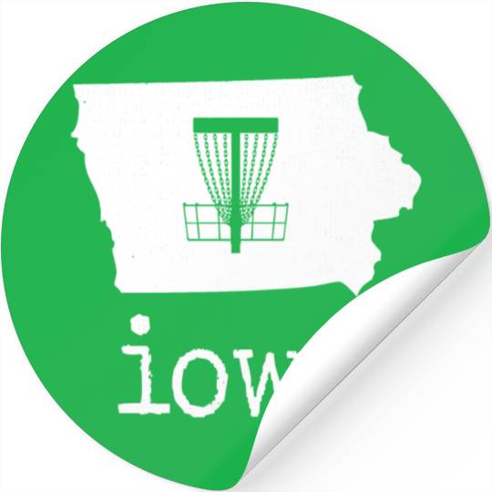 State of Iowa Disc Golf Stickers Golfer Golfing